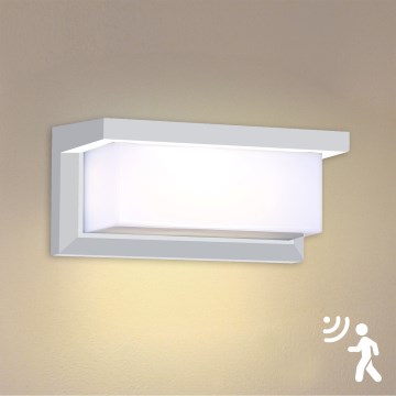 Brilagi - LED Vonkajšie nástenné svietidlo so senzorom BRICKY LED/12W/230V biela IP54