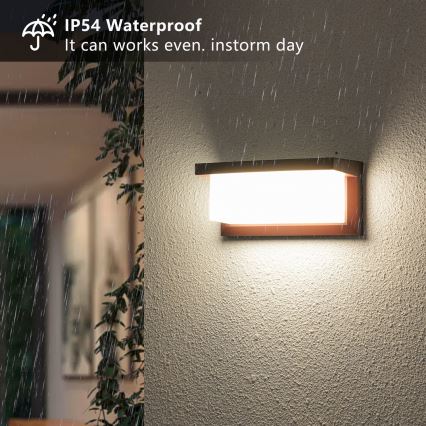 Brilagi - LED vonkajšie nástenné svietidlo s pohybovým senzorom BRICKY LED/12W/230V hnedé IP54