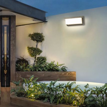 Brilagi - LED Vonkajšie nástenné svietidlo so senzorom BRICKY LED/12W/230V šedá IP54