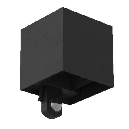 Brilagi - LED Vonkajšie nástenné svietidlo so snímačom CUBE LED/6W/230V čierna IP65