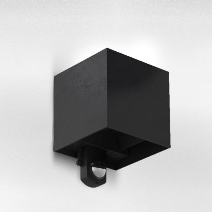 Brilagi - LED Vonkajšie nástenné svietidlo so snímačom CUBE LED/6W/230V čierna IP65