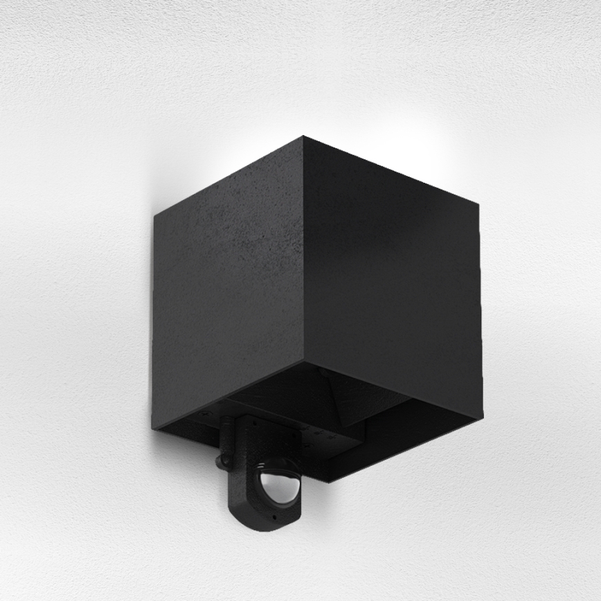 Brilagi - LED Vonkajšie nástenné svietidlo so snímačom CUBE LED/6W/230V čierna IP65