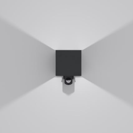 Brilagi - LED Vonkajšie nástenné svietidlo so snímačom CUBE LED/6W/230V čierna IP65