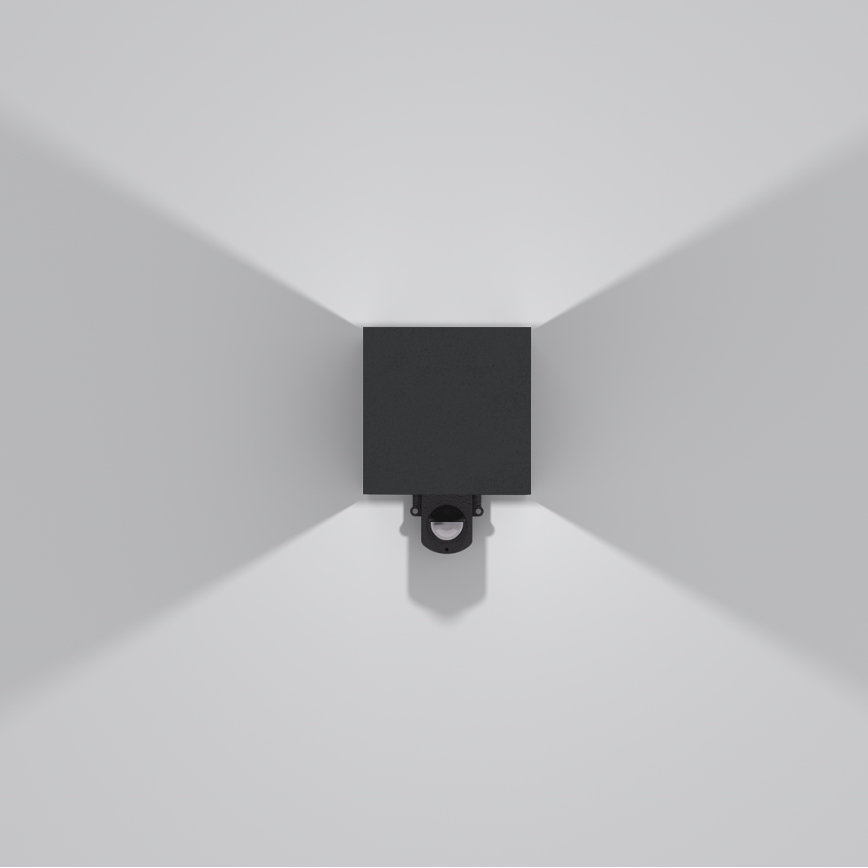 Brilagi - LED Vonkajšie nástenné svietidlo so snímačom CUBE LED/6W/230V čierna IP65