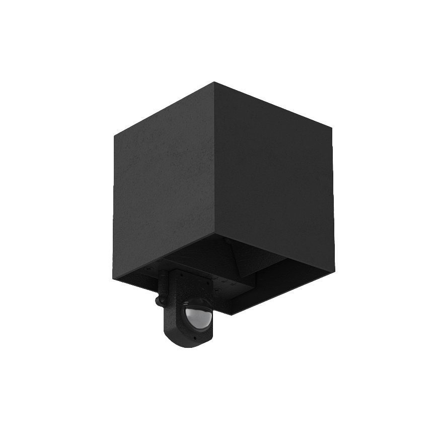 Brilagi - LED vonkajšie nástenné svietidlo so senzorom CUBE LED/6W/230V čierne IP65