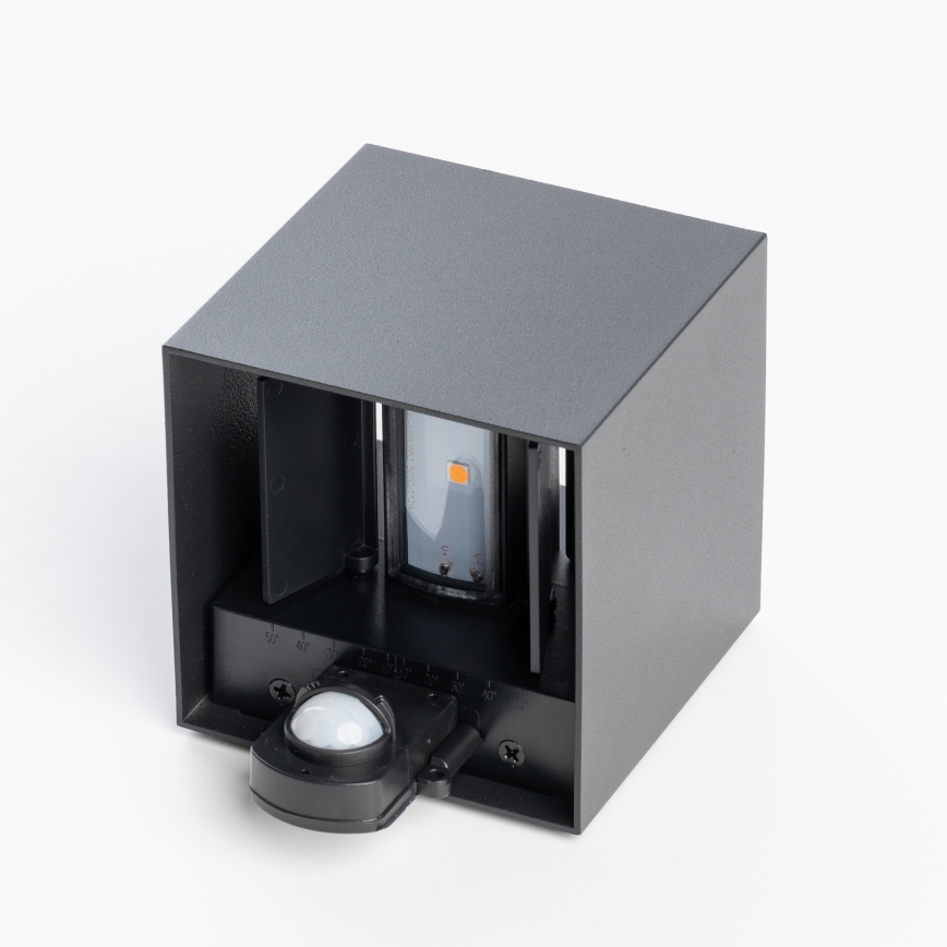 BRILAGI - LED vonkajšie nástenné svietidlo so senzorom CUBE LED/6W/230V čierne IP65