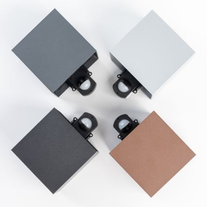 BRILAGI - LED vonkajšie nástenné svietidlo so senzorom CUBE LED/6W/230V hnedé IP65
