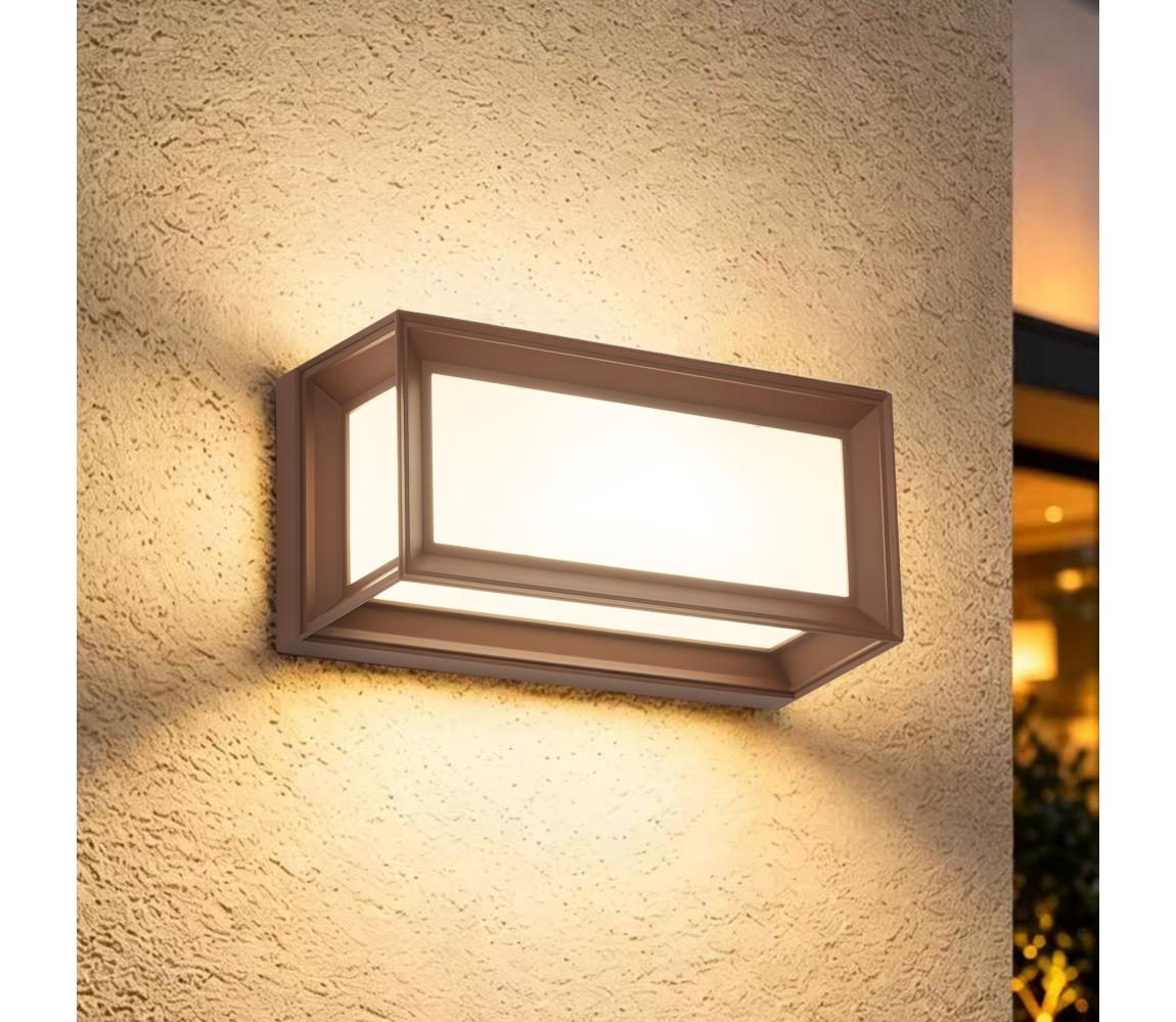 Brilagi - LED vonkajšie nástenné svietidlo so senzorom PARKER LED/12W/230V hnedé IP44 BRI774