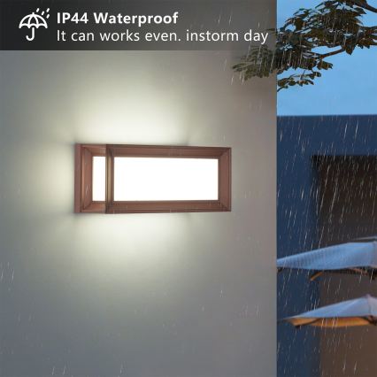 Brilagi - LED Vonkajšie nástenné svietidlo so senzorom PARKER LED/12W/230V hnedé IP44