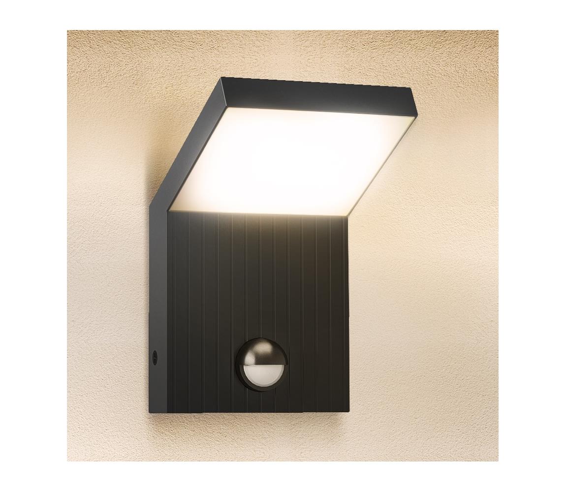 Brilagi - LED vonkajšie nástenné svietidlo so senzorom RIANO LED/8W/230V antracit WO-HR60143-OEM-ANT