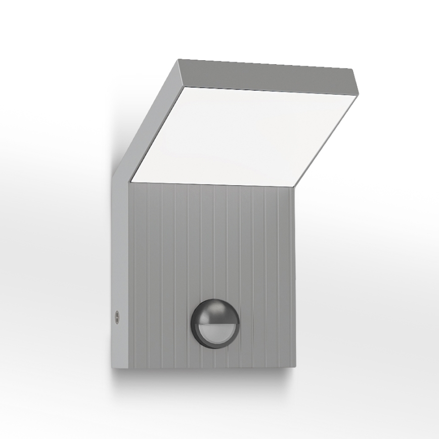 Brilagi - LED vonkajšie nástenné svietidlo so senzorom RIANO LED/8W/230V strieborné IP65