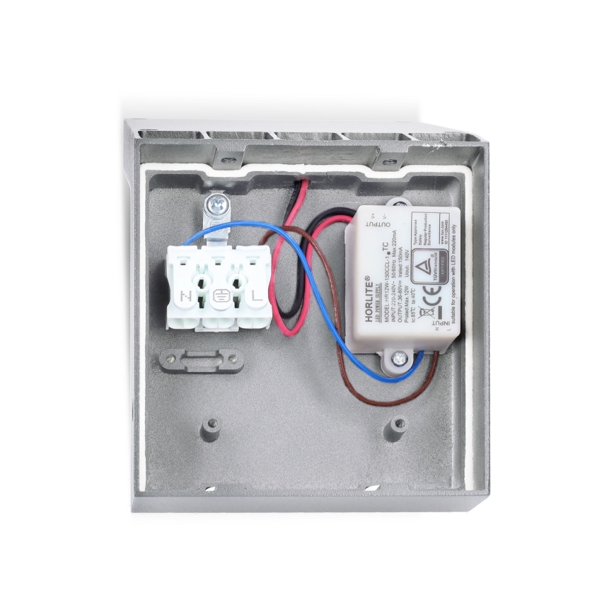 Brilagi - LED vonkajšie nástenné svietidlo so senzorom RIANO LED/8W/230V strieborné IP65