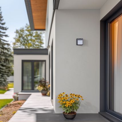 Brilagi - LED Vonkajšie nástenné svietidlo so senzorom TERNI LED/12W/230V antracit IP44