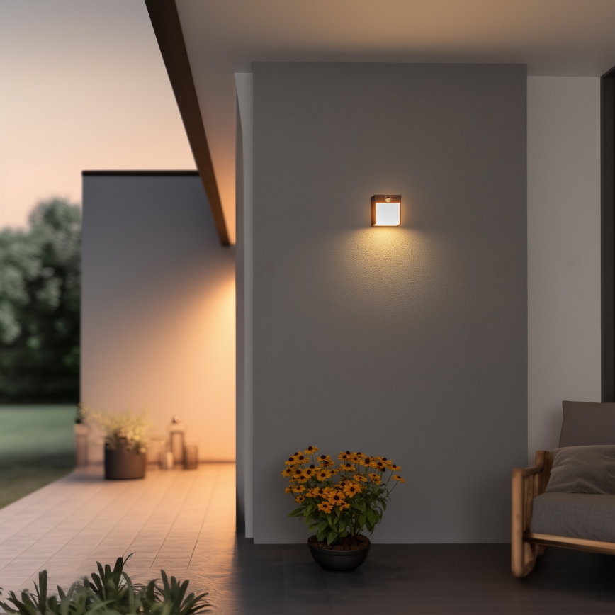 Brilagi - LED Vonkajšie nástenné svietidlo so senzorom TERNI LED/12W/230V antracit IP44
