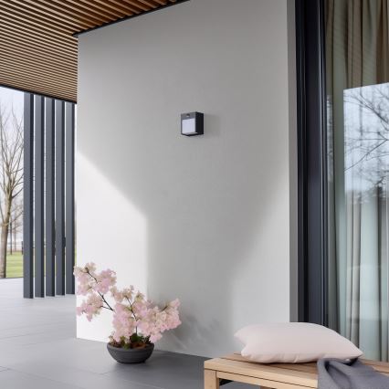 Brilagi - LED Vonkajšie nástenné svietidlo so senzorom TERNI LED/12W/230V antracit IP44