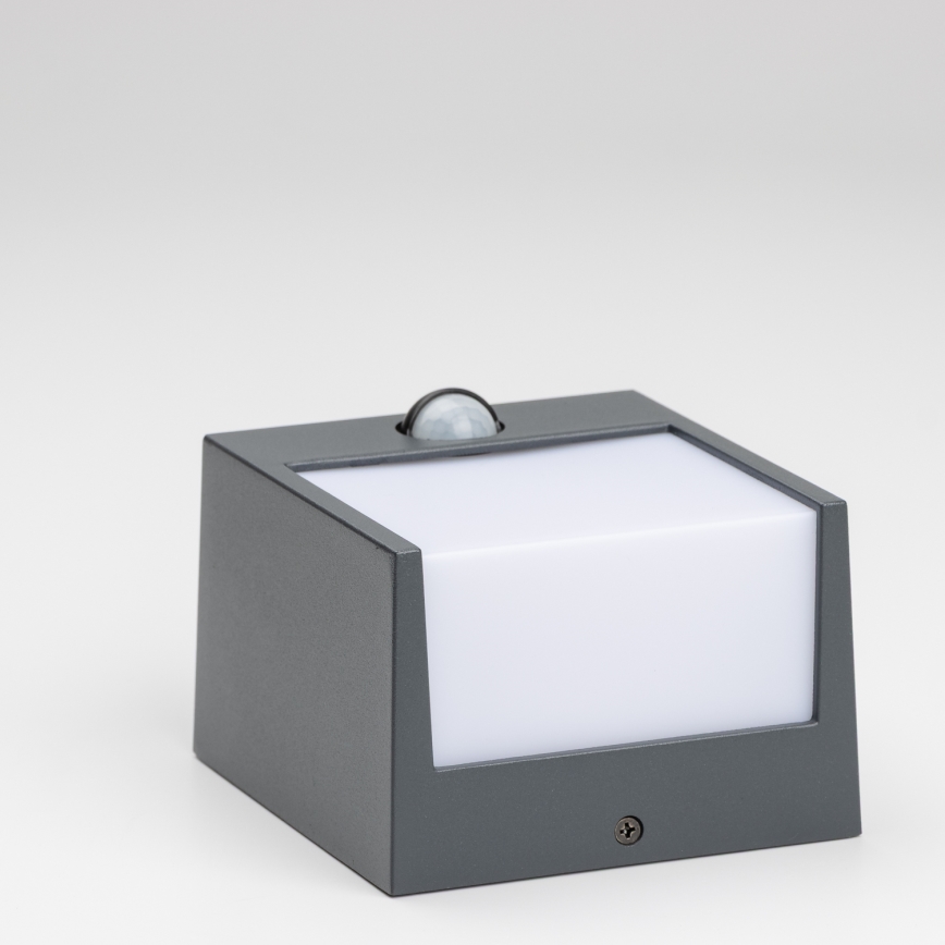 Brilagi - LED Vonkajšie nástenné svietidlo so senzorom TERNI LED/12W/230V antracit IP44