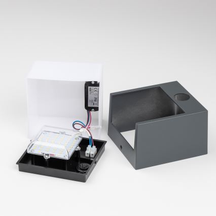 Brilagi - LED Vonkajšie nástenné svietidlo so senzorom TERNI LED/12W/230V antracit IP44