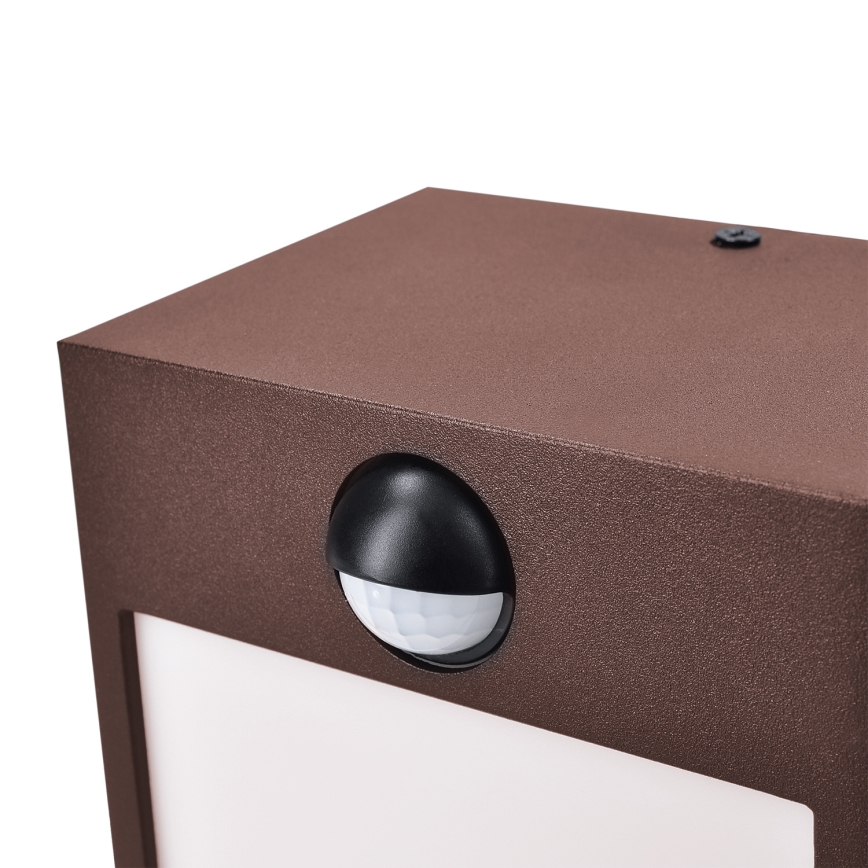 Brilagi - LED vonkajšie nástenné svietidlo so senzorom TERNI LED/12W/230V hnedé IP44