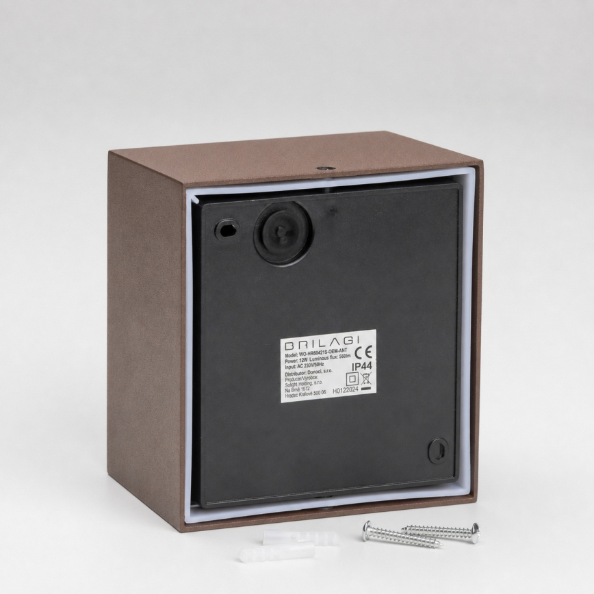 BRILAGI - LED vonkajšie nástenné svietidlo so senzorom TERNI LED/12W/230V hnedé IP44