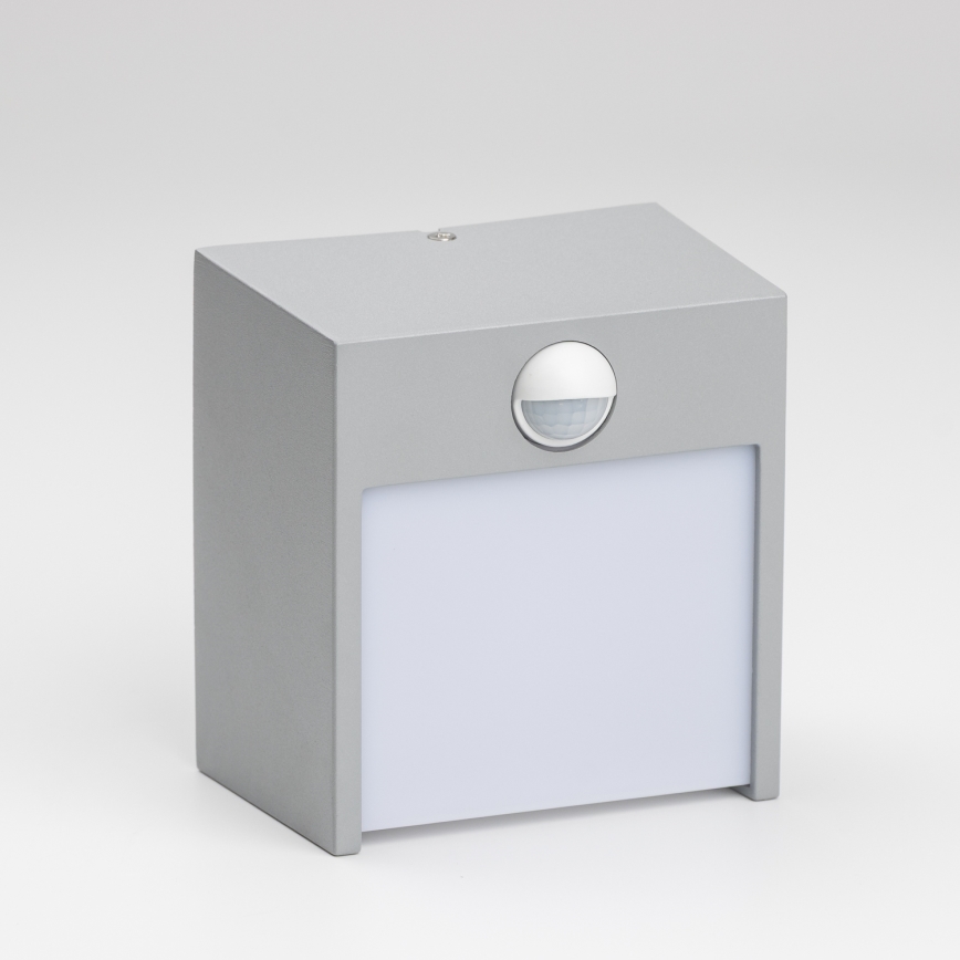 Brilagi - LED Vonkajšie nástenné svietidlo so senzorom TERNI LED/12W/230V šedá IP44