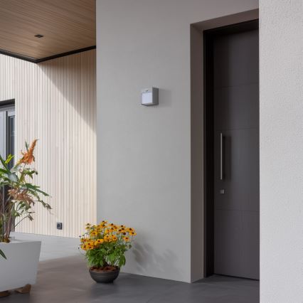 Brilagi - LED Vonkajšie nástenné svietidlo so senzorom TERNI LED/12W/230V šedá IP44