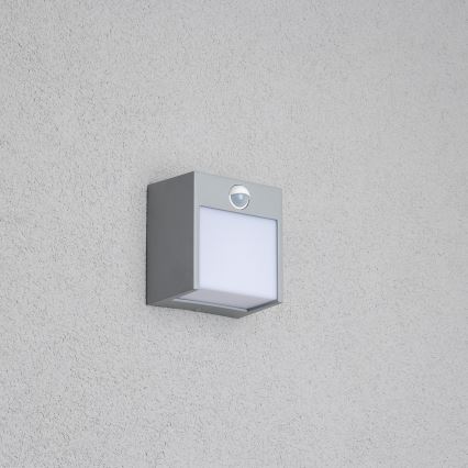 Brilagi - LED Vonkajšie nástenné svietidlo so senzorom TERNI LED/12W/230V šedá IP44