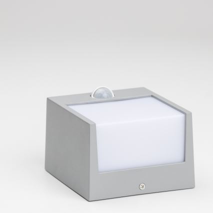 Brilagi - LED Vonkajšie nástenné svietidlo so senzorom TERNI LED/12W/230V šedá IP44