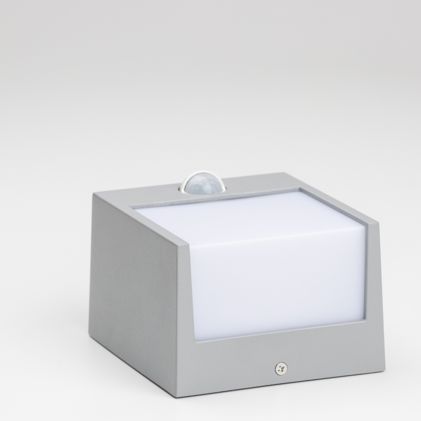 Brilagi - LED Vonkajšie nástenné svietidlo so senzorom TERNI LED/12W/230V šedá IP44