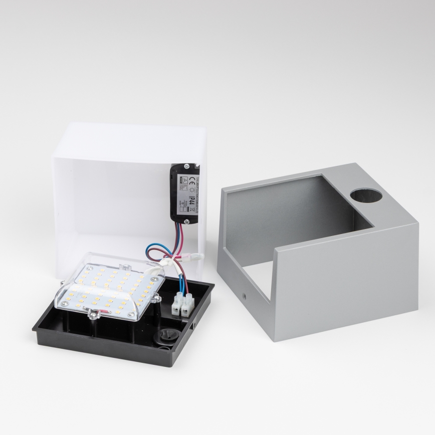 Brilagi - LED Vonkajšie nástenné svietidlo so senzorom TERNI LED/12W/230V šedá IP44