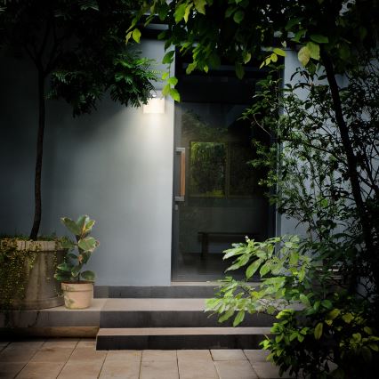 Brilagi - LED Vonkajšie nástenné svietidlo so senzorom TERNI LED/12W/230V šedá IP44