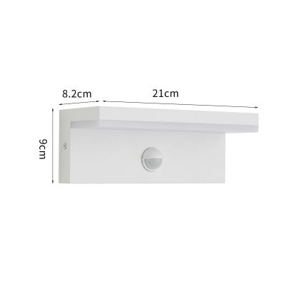 Brilagi - LED vonkajšie nástenné svietidlo s pohybovým senzorom TESSI LED/10W/230V biela IP54