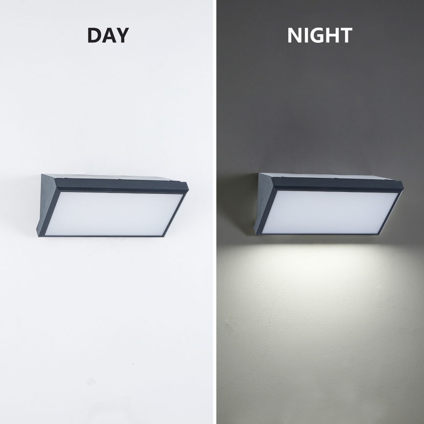 Brilagi - LED Vonkajšie nástenné svietidlo so senzorom TRIANGLE LED/20W/230V antracit IP65