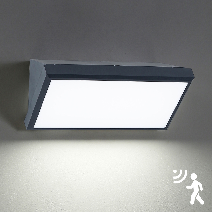 Brilagi - LED Vonkajšie nástenné svietidlo so senzorom TRIANGLE LED/20W/230V antracit IP65