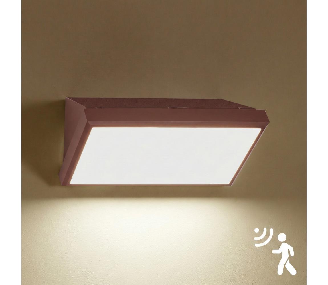 Brilagi-LED Vonkajšie nástenné svietidlo so senzorom TRIANGLE LED/20W/230V hnedé IP65 BRI550