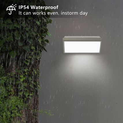 Brilagi - LED vonkajšie nástenné svietidlo so senzorom TRIANGLE LED/20W/230V sivé IP65