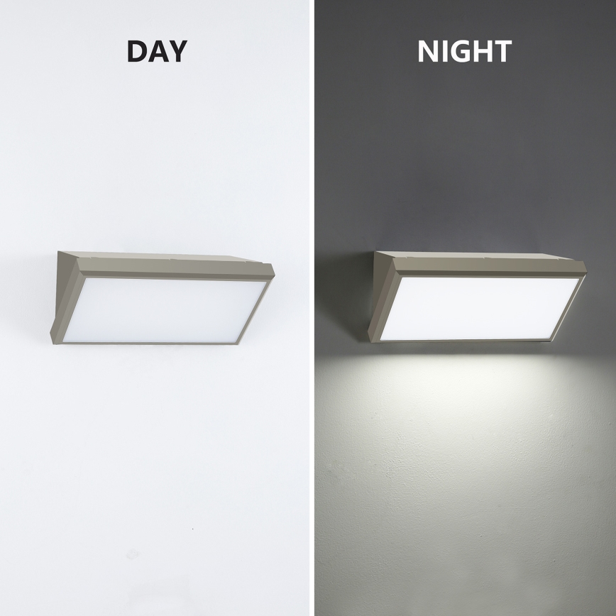 Brilagi - LED vonkajšie nástenné svietidlo so senzorom TRIANGLE LED/20W/230V sivé IP65