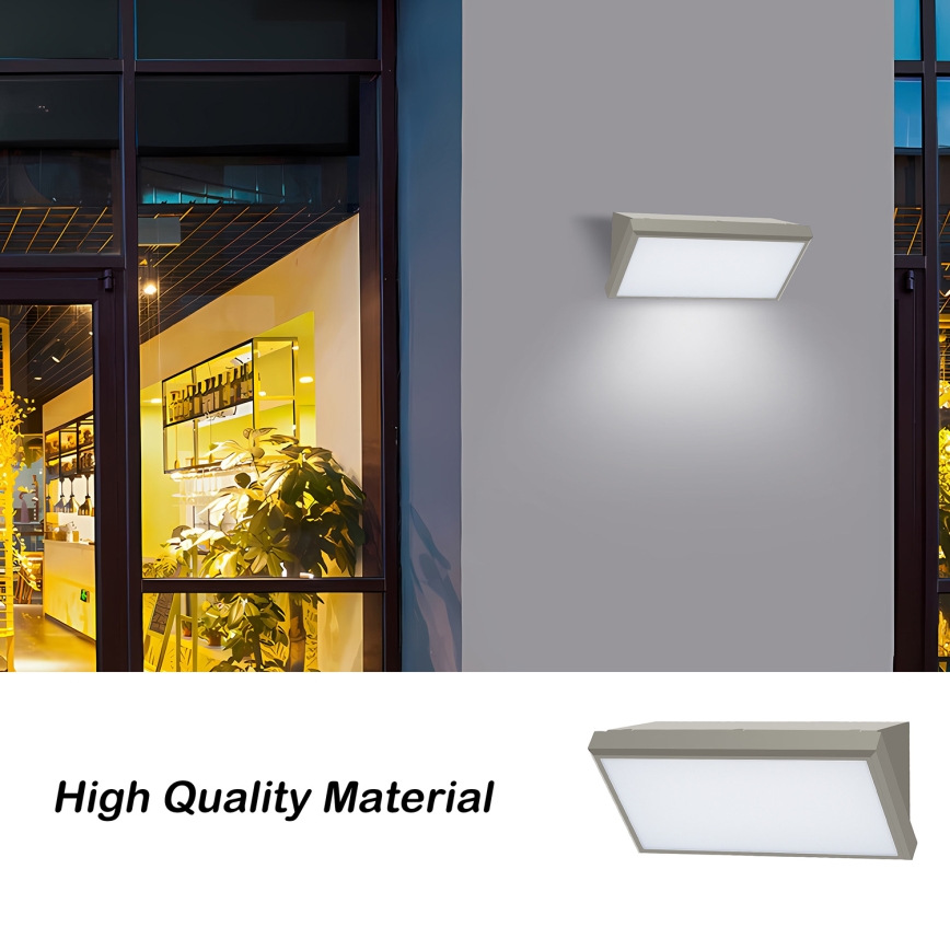 Brilagi - LED vonkajšie nástenné svietidlo so senzorom TRIANGLE LED/20W/230V sivé IP65