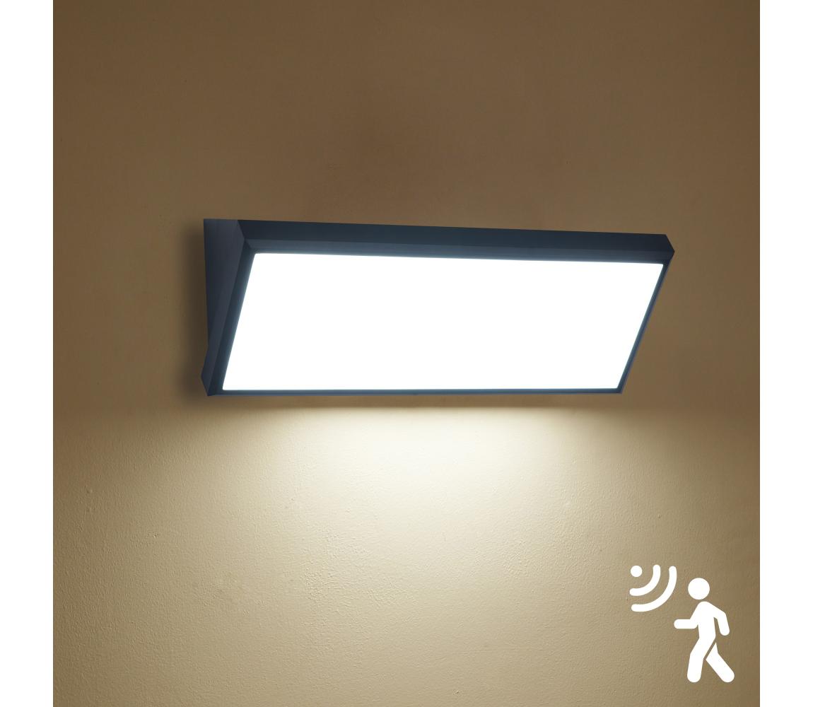 Brilagi - LED vonkajšie nástenné svietidlo so senzorom TRIANGLE LED/42W/230V čierne IP65 BRI674