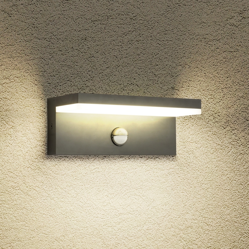 Brilagi - LED vonkajšie nástenné svietidlo so snímačom pohybu TESSI LED/10W/230V antracitové IP54