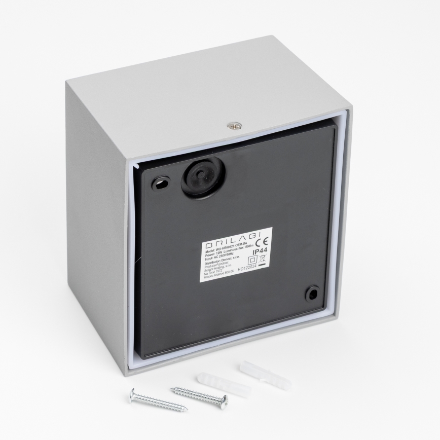 Brilagi - LED Vonkajšie nástenné svietidlo TERNI LED/12W/230V šedá IP44
