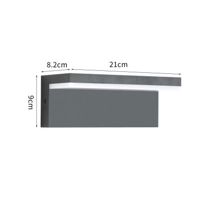 Brilagi - LED vonkajšie nástenné svietidlo TESSI LED/10W/230V antracit IP54