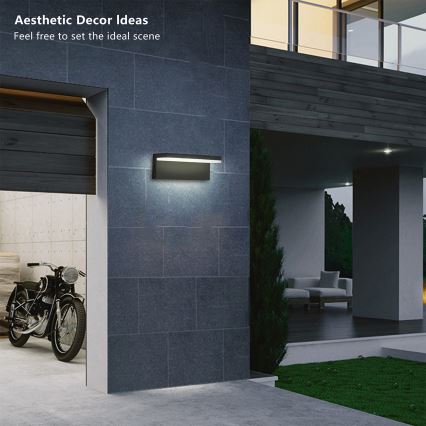 Brilagi - LED vonkajšie nástenné svietidlo TESSI LED/10W/230V čierne IP54