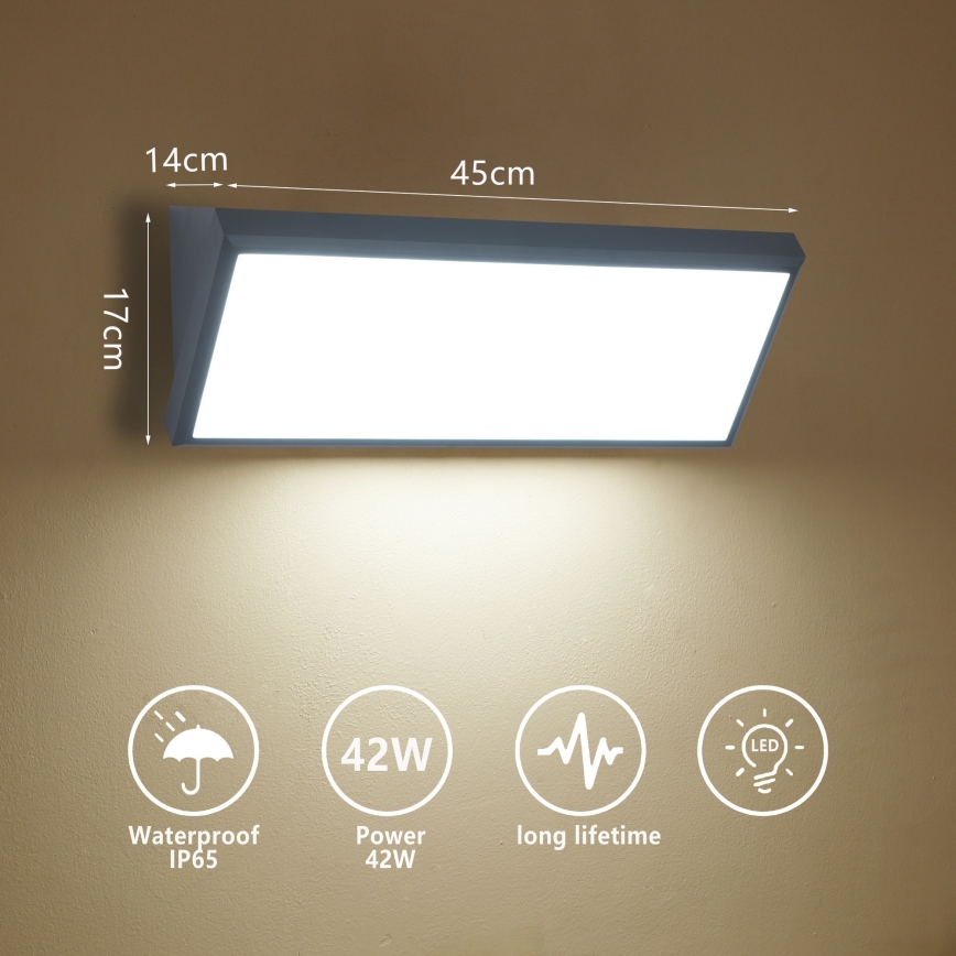 Brilagi - LED vonkajšie nástenné svietidlo TRIANGLE LED/42W/230V antracit IP65