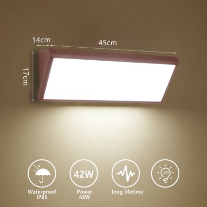 Brilagi - LED vonkajšie nástenné svietidlo TRIANGLE LED/42W/230V 45 cm hnedé IP65