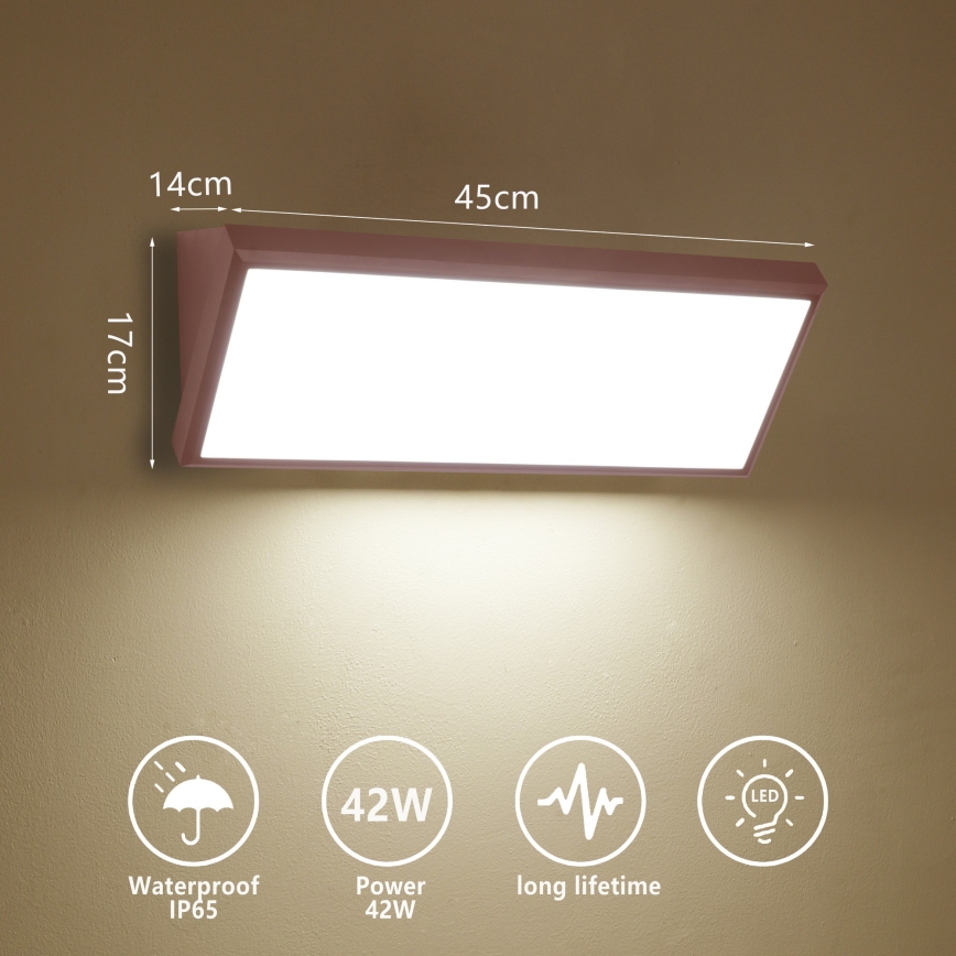 Brilagi - LED vonkajšie nástenné svietidlo TRIANGLE LED/42W/230V 45 cm hnedé IP65