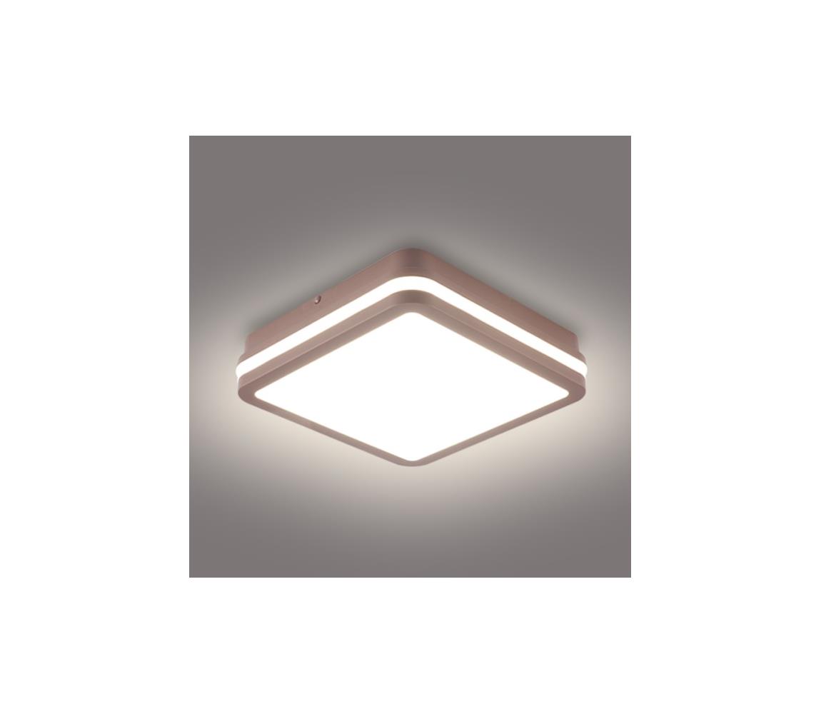 Brilagi -LED Vonkajšie stropné svietidlo BENE LED/18W/230V 21,5x21,5 cm hnedá IP54 BRI735