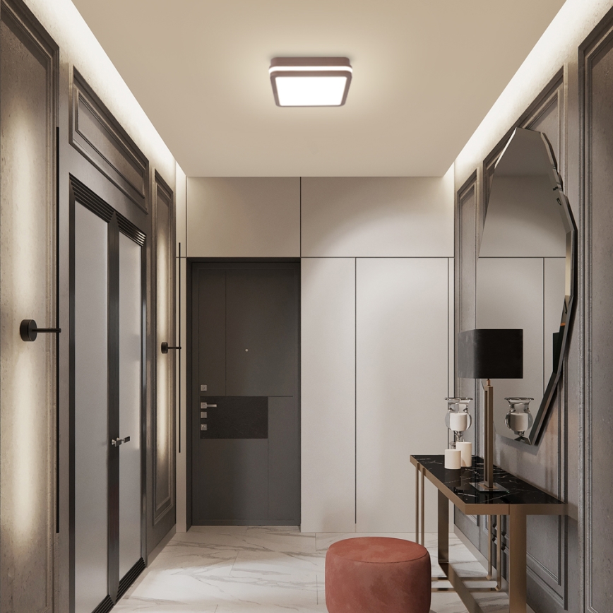 Brilagi - LED vonkajšie stropné svietidlo BENE LED/18W/230V 21,5x21,5 cm hnedá IP54