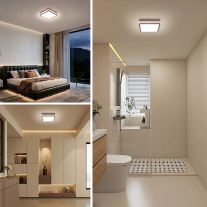 Brilagi - LED vonkajšie stropné svietidlo BENE LED/18W/230V 21,5x21,5 cm hnedá IP54