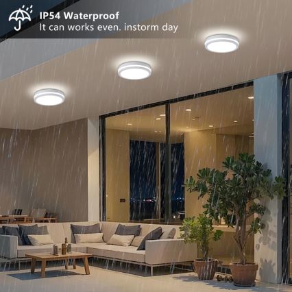 Brilagi - LED vonkajšie stropné svietidlo BENE LED/24W/230V pr. 26 cm biela IP54