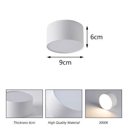 BRILAGI - LED Vonkajšie stropné svietidlo FORIS LED/9W/230V pr. 9 cm biela IP44
